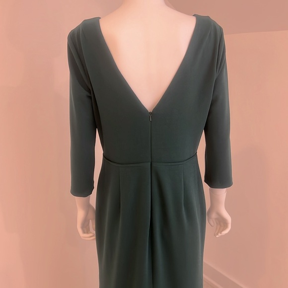 NWT SAMPLE SALE AfterSix 6797 size M (10-12) Hunter Green Stretch Crepe Pristine - Picture 5 of 7
